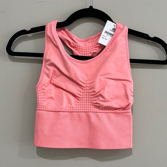 Sweaty Betty Stamina Longline Sports Bra Calypso Pink Size Small - Picture 2 of 4